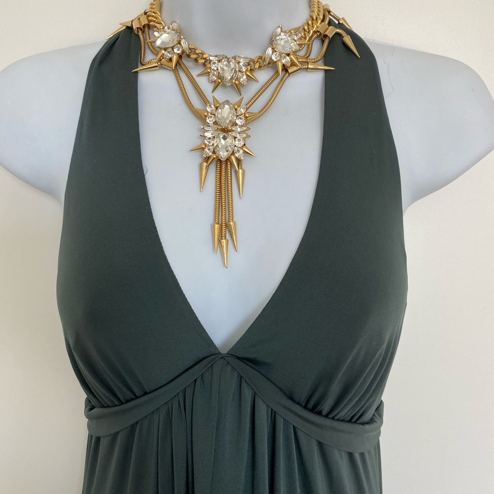 Green plunge neckline BCBG dress!